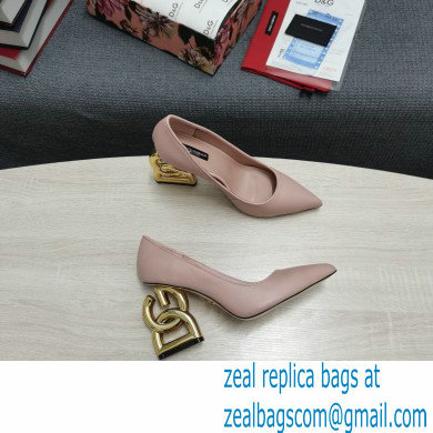 Dolce  &  Gabbana Heel 10.5cm Leather Pumps Light Pink with DG Pop Heel 2021